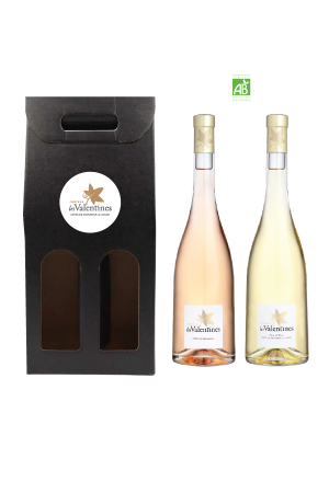 Boxed set 2 bottles - Chteau les Valentines ros and white 2022